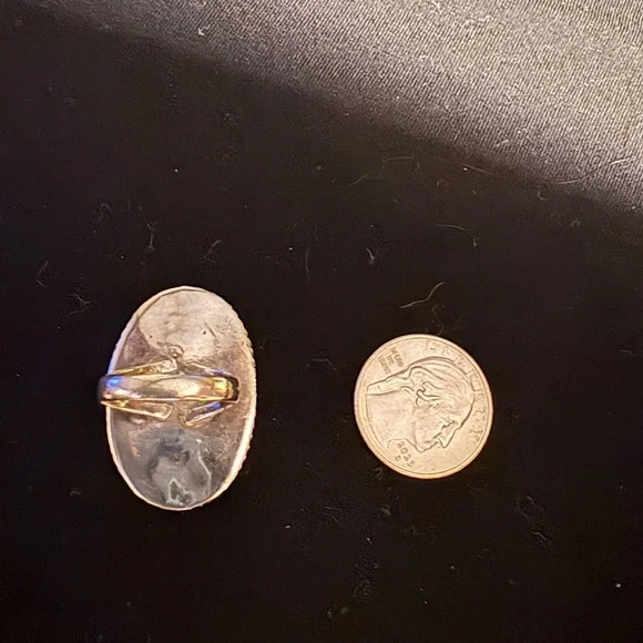 Vintage abalone  and sterling silver ring. Size 6 - Picture 6 of 8